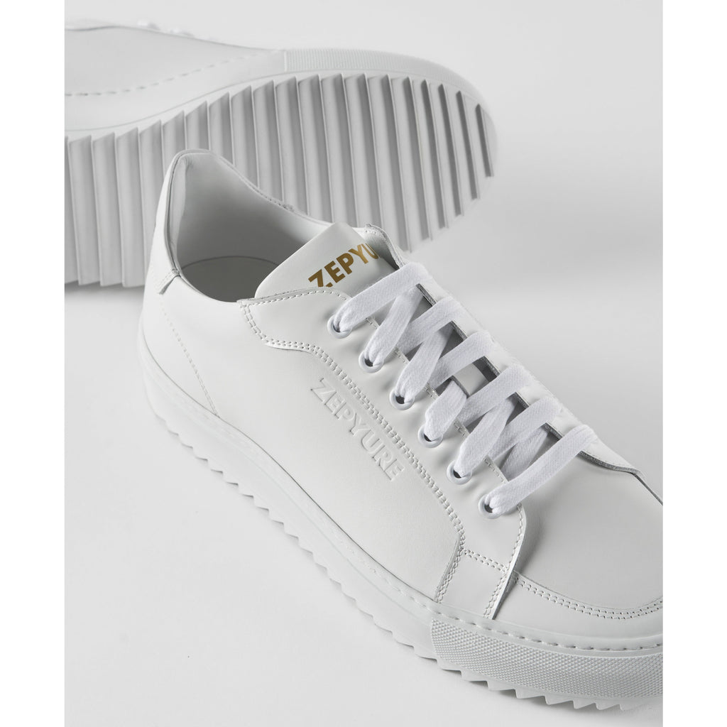 Dalita White Luxury handcrafted Sneakers For Men- Zepyure