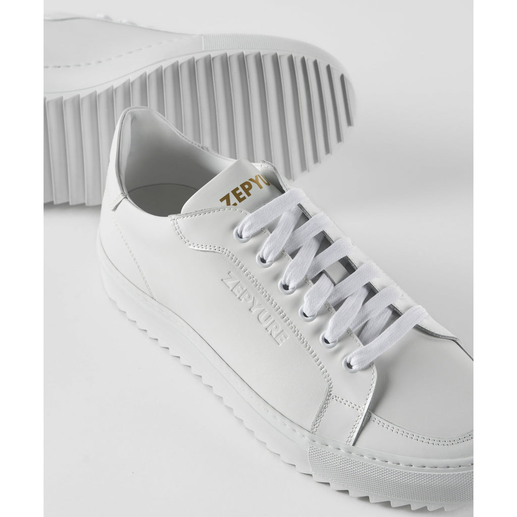 Dalita White Luxury handcrafted Sneakers For women- Zepyure