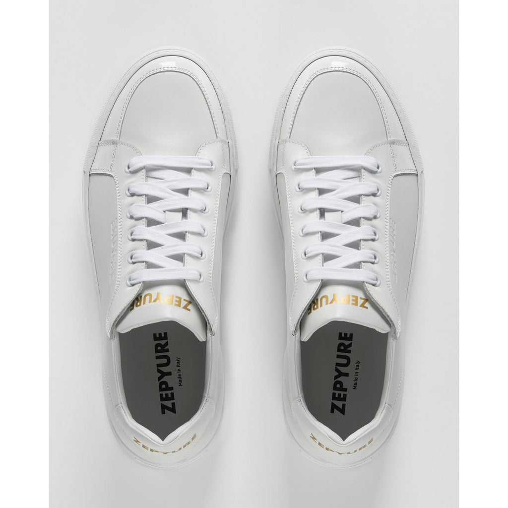 Dalita White Luxury handcrafted Sneakers For Men- Zepyure
