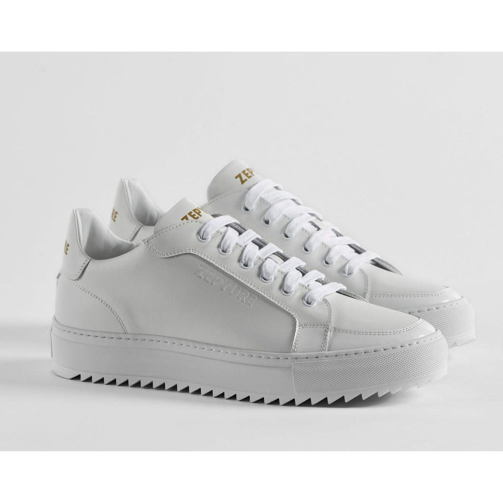 Dalita White Luxury handcrafted Sneakers For women- Zepyure